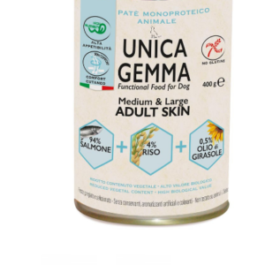 Alimento Umido Cane Funzionale - Unica Gemma - Adult Medium & Large Skin Wet Gr.400