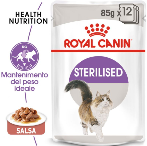 Alimento Umido Gatto – Royal Canin Sterilised in Salsa gr.85