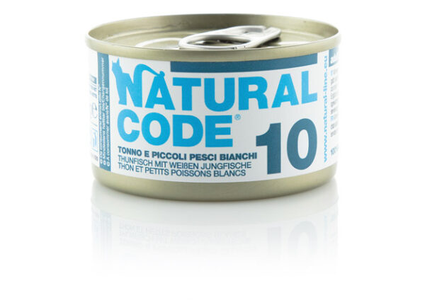 Alimento Umido Gatto – Natural Code 10 Tonno & Piccoli Pescetti Bianchi