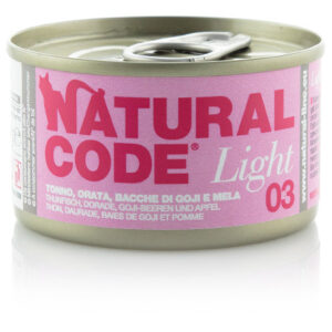 Alimento Umido Gatto – Natural Code 03 Light Tonno Orata Bacche Di Gojl & Mela