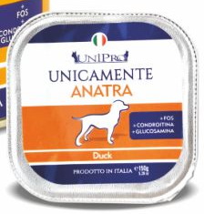 Alimento Umido Cane –UNIPRO Vaschetta Adulto Anatra gr. 150