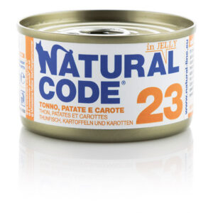 Alimento Umido Gatto – Natural Code 23 Tonno Patate E Carote gr.85
