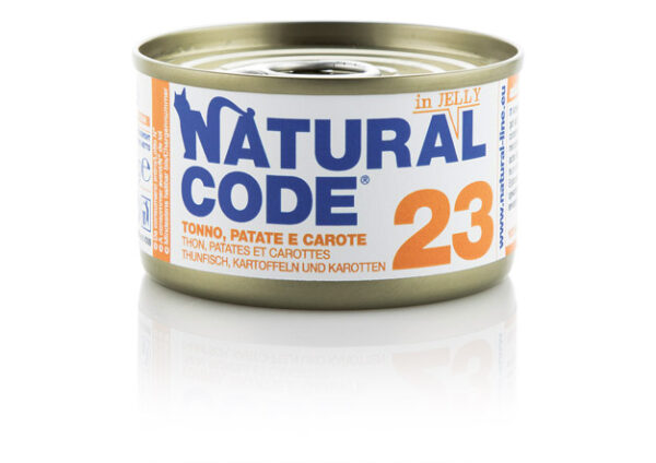 Alimento Umido Gatto – Natural Code 23 Tonno Patate E Carote gr.85