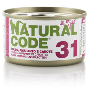 Alimento Umido Gatto – Natural Code 31 Pollo Amaranto E Carote gr.85