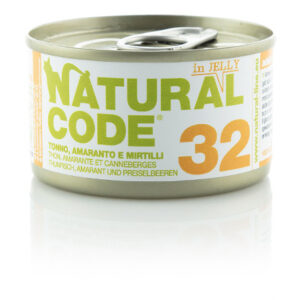 Alimento Umido Gatto – Natural Code 32 Tonno Amaranto E Mirtilli gr.85