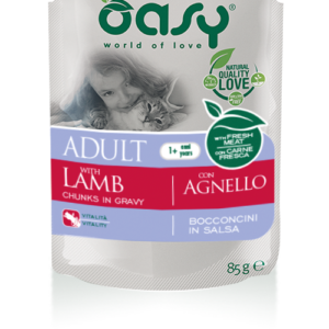 Alimento Umido Gatto - Oasy Adult Bocconcini In Salsa Agnello gr.85