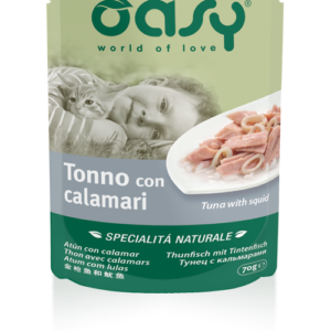 Alimento Umido Gatto - Oasy Adult Specialità Naturale Tonno Con Calamari gr.70