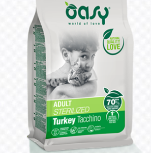 Alimento Secco Gatto -  Oasy Adult Sterilizzato Tacchino Kg.1.5