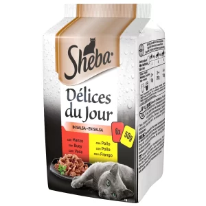 Alimento Umido Gatto – Sheba Dèlices Du Jorn Pollo manzo 4+2 Omaggio