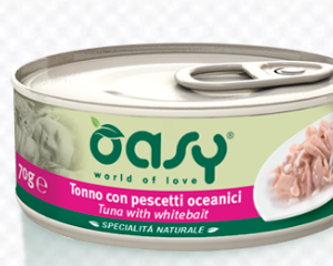 Alimento Umido Gatto – Oasy Specialità Naturali Tonno Con Pescetti Oceanici gr.150