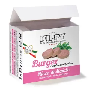 Alimento Umido Gatto – Kippy Burger Maiale Confezione 3 Pezzi Da Gr.50