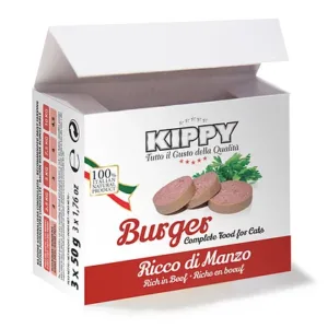 Alimento Umido Gatto – Kippy Burger Manzo Confezione 3 Pezzi Da Gr.50