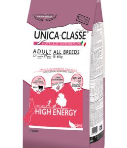 Alimenti Secchi Per Cani - Unica Classe - Adult All Breeds High Energy - Manzo KG.12
