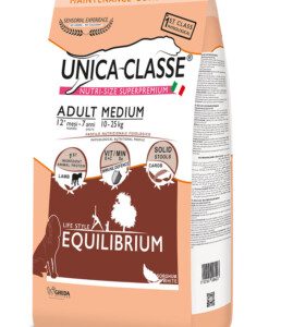 Alimenti Secchi Per Cani - Unica Classe Adult Medium Equilibrium - Agnello KG.12